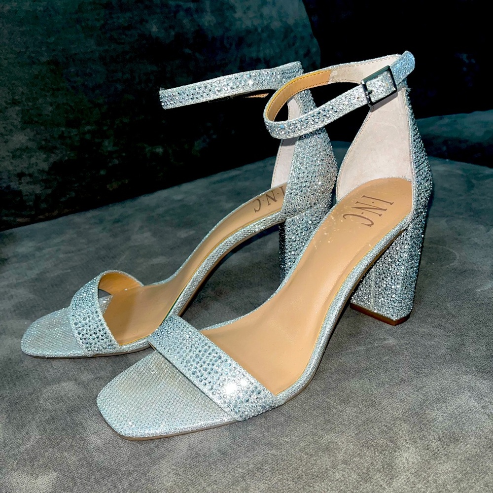 INC Rhinestone Block Heels Lexini